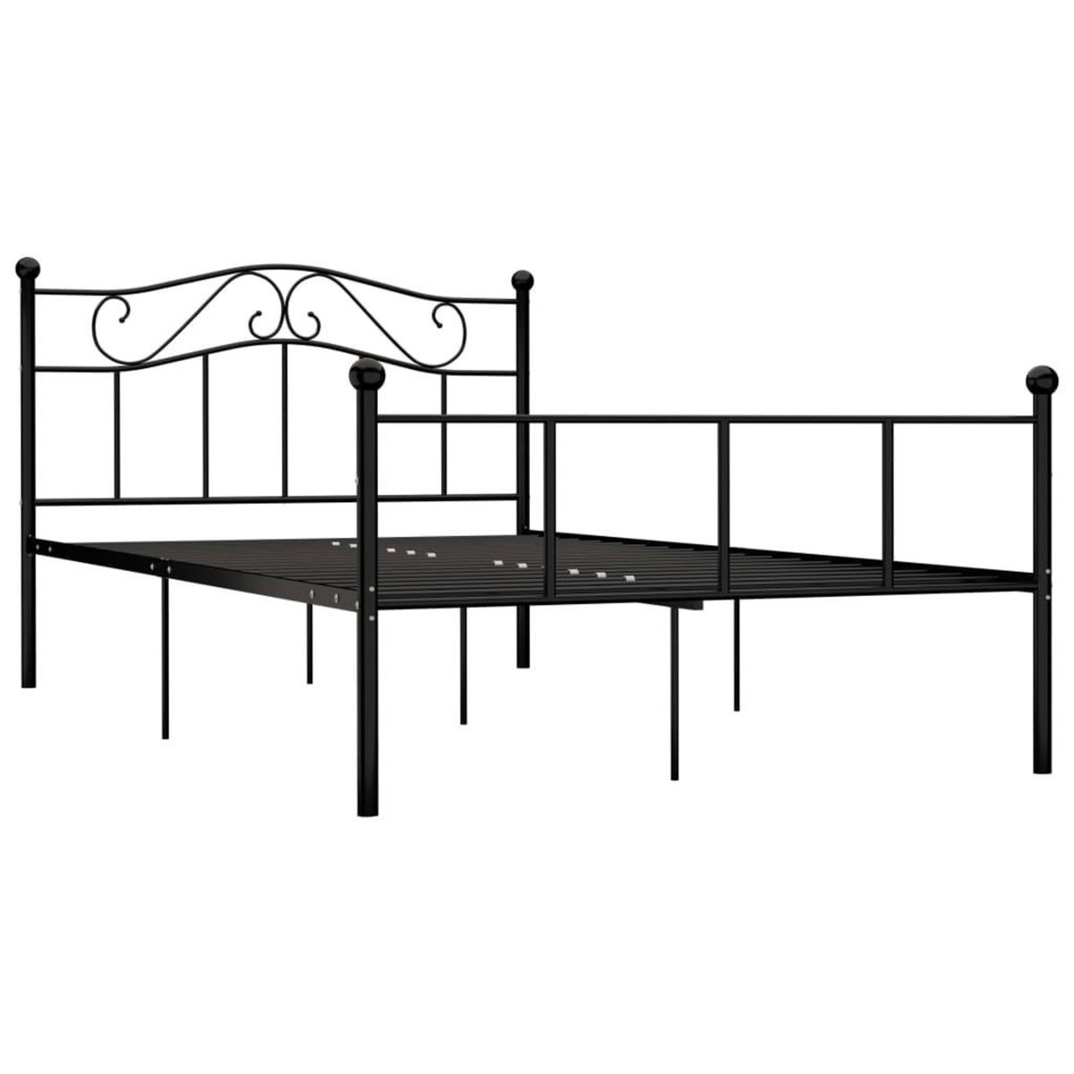 VIDAXL Cadre de lit sans matelas noir metal 140x200 cm