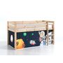 Voir la diapositive 1 : Lit mi-hauteur nature en pin WOODY, space ou dino