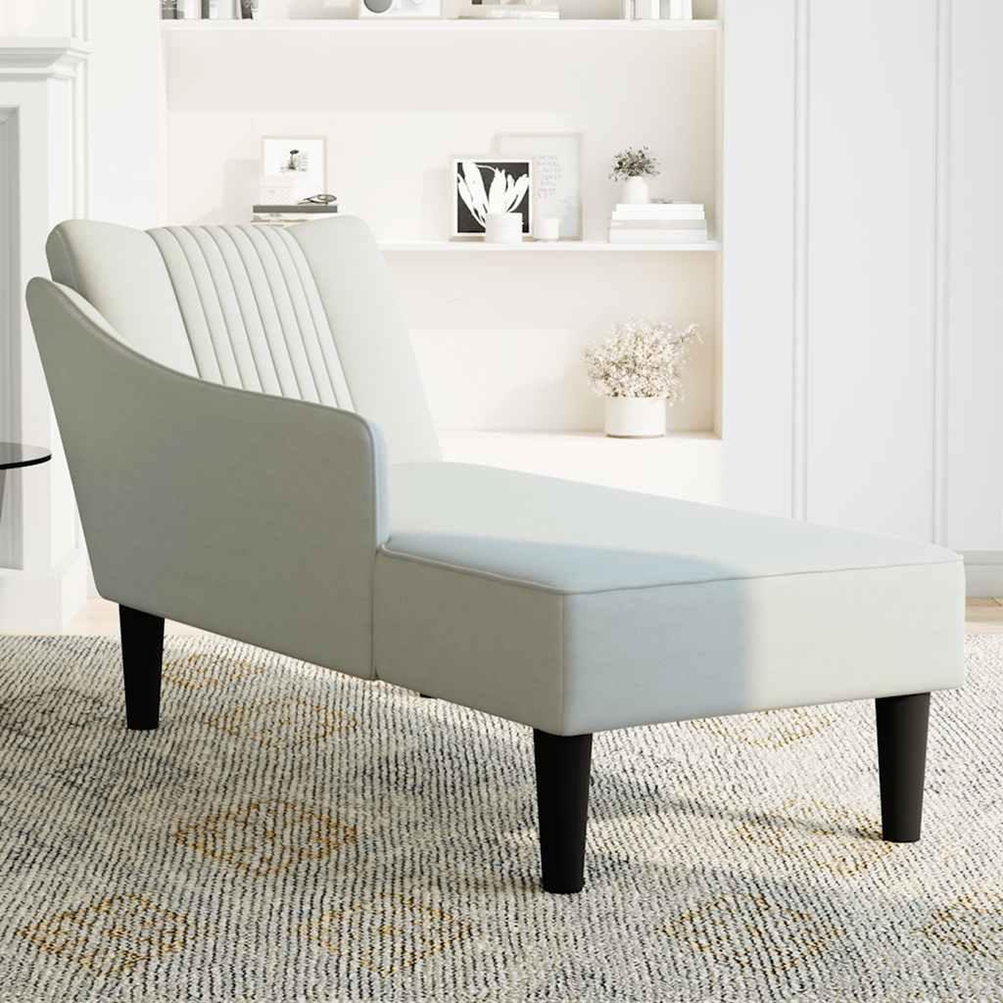 Voir la diapositive 3 : VIDAXL Fauteuil long avec accoudoir droit gris clair velours