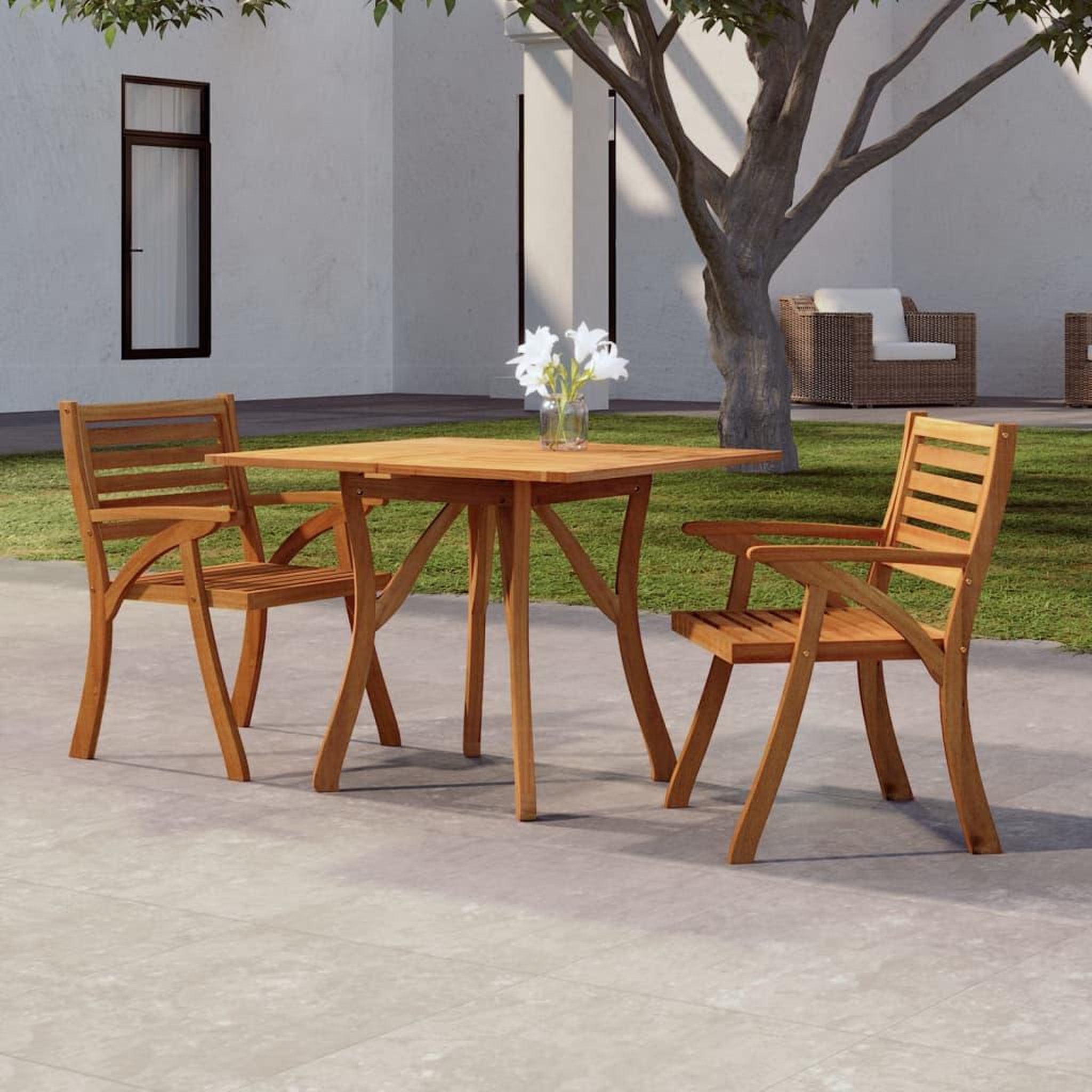 Voir la diapositive 1 : VIDAXL Table de jardin 85x85x75 cm Bois d'acacia solide