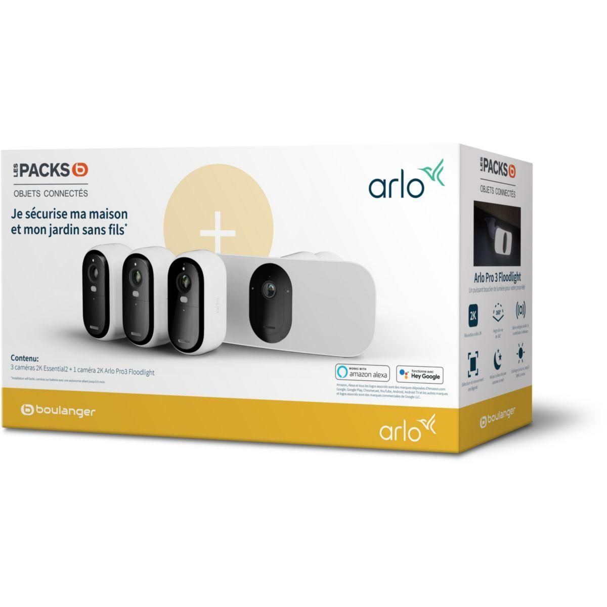 ARLO Caméra de surveillance Wifi ESSENTIAL 3 cameras + 1 floodlight