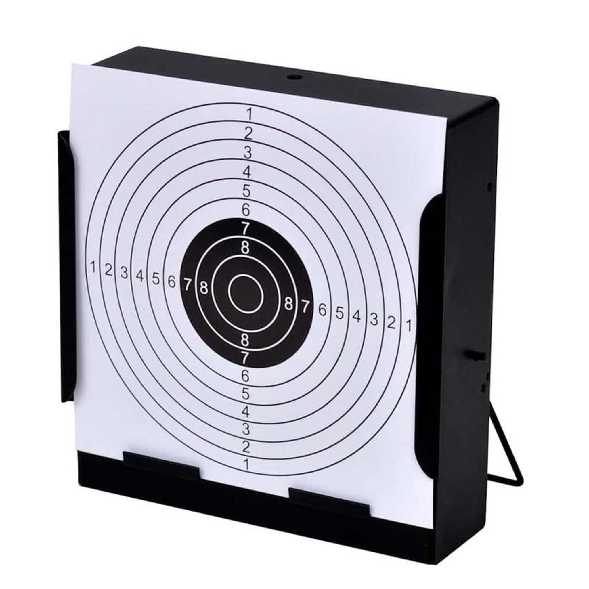 Voir la diapositive 3 : VIDAXL Support de cible carré 14 cm + 100 cibles en papier