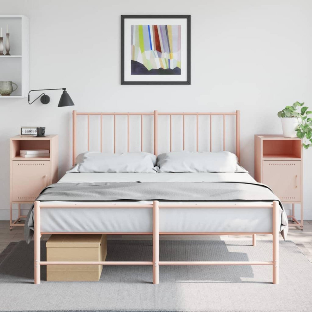 VIDAXL Tables de chevet 2 pcs rose 36x39x78 cm acier