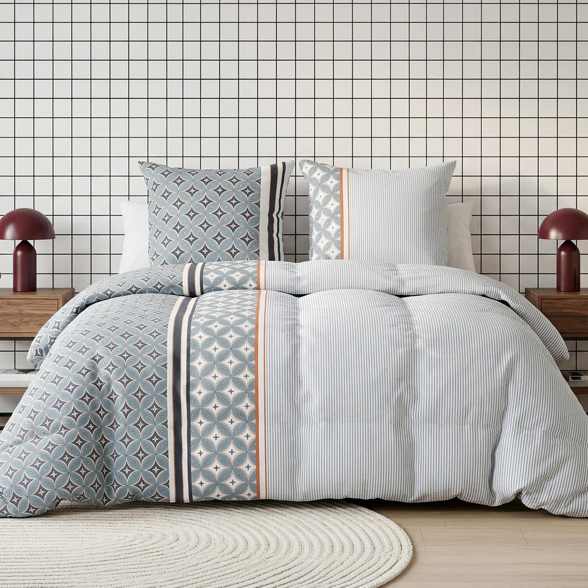 Voir la diapositive 1 : ATELIER DU COTON Parure housse de couette en coton 57 fils arabia