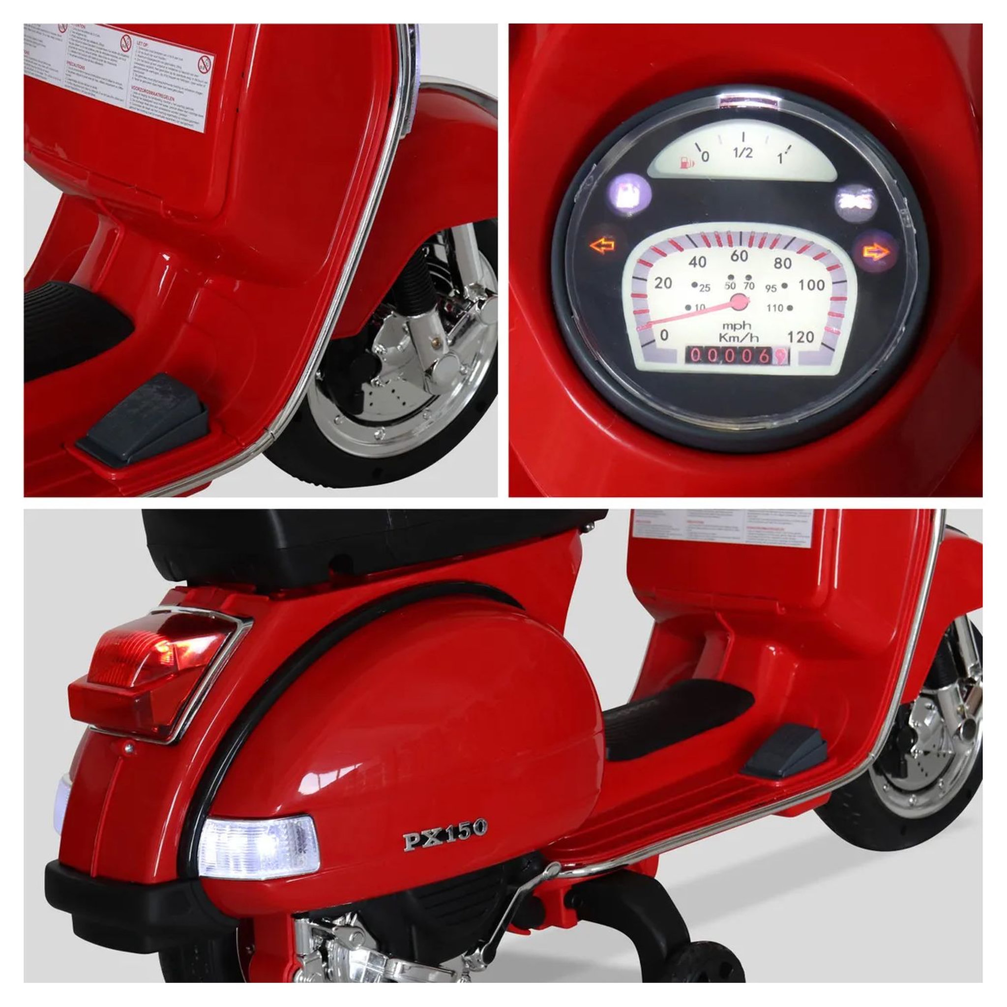 Voir la diapositive 3 : MGM Porteur VESPA électrique rouge 6V 