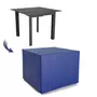 BLUMIE Housse de protection extérieure pour table carrée 90x90x74 cm - Ultra résistant