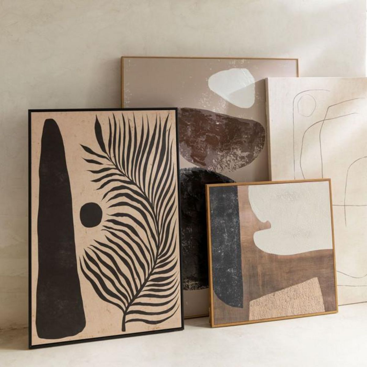 Paris Prix Tableau Déco Abstrait  Feuille  83x123cm Marron