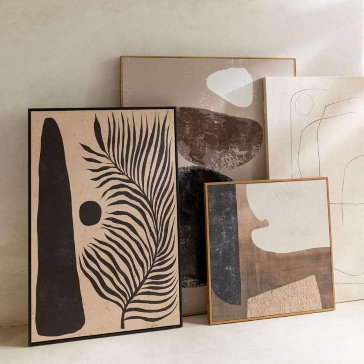 Paris Prix Tableau Déco Abstrait  Feuille  83x123cm Marron