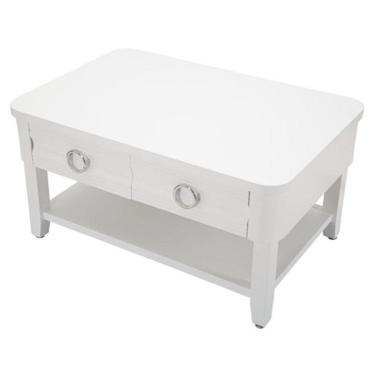 Paris Prix Table Basse en Bois  Shine  90cm Blanc