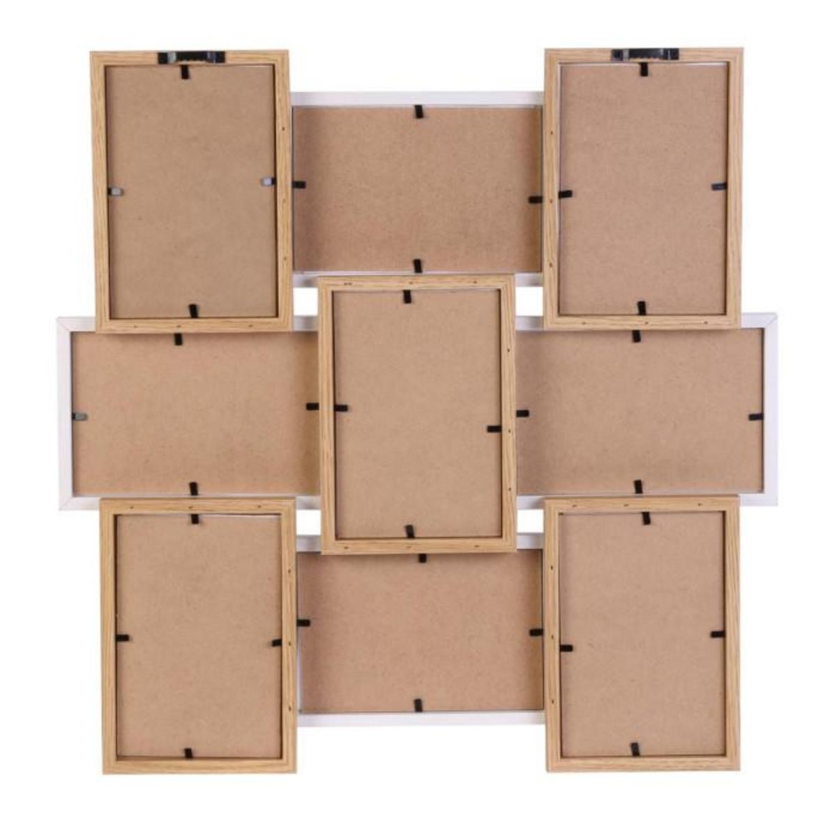 The Home Deco Factory Pêle-mêle design scandinave Natural - 9 Photos - Blanc et bois