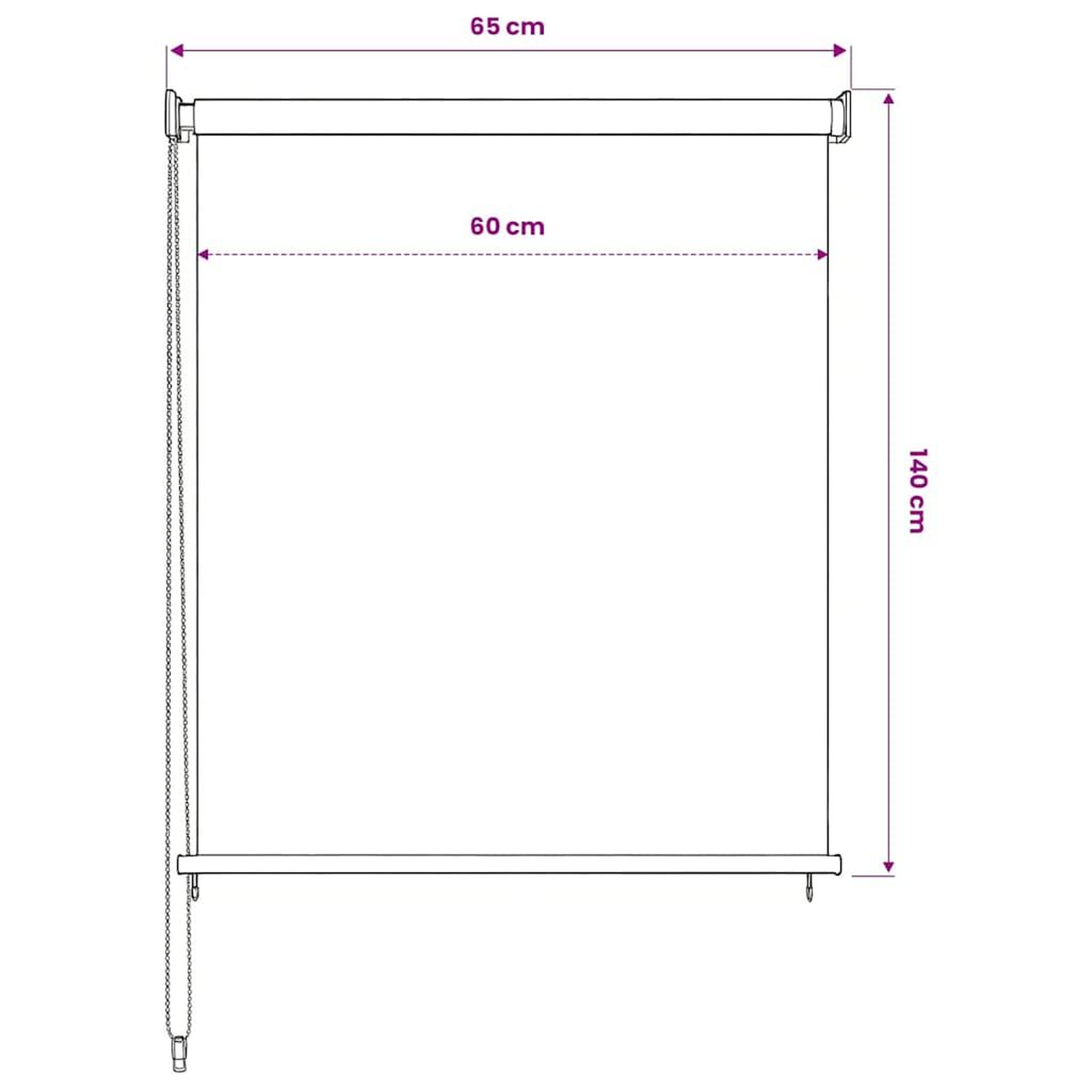 Voir la diapositive 6 : VIDAXL Store roulant d'exterieur blanc 65 (l) x 140 (h) cm hdpe