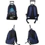 Voir la diapositive 2 : Sac à dos à roulettes bleu et noir OM