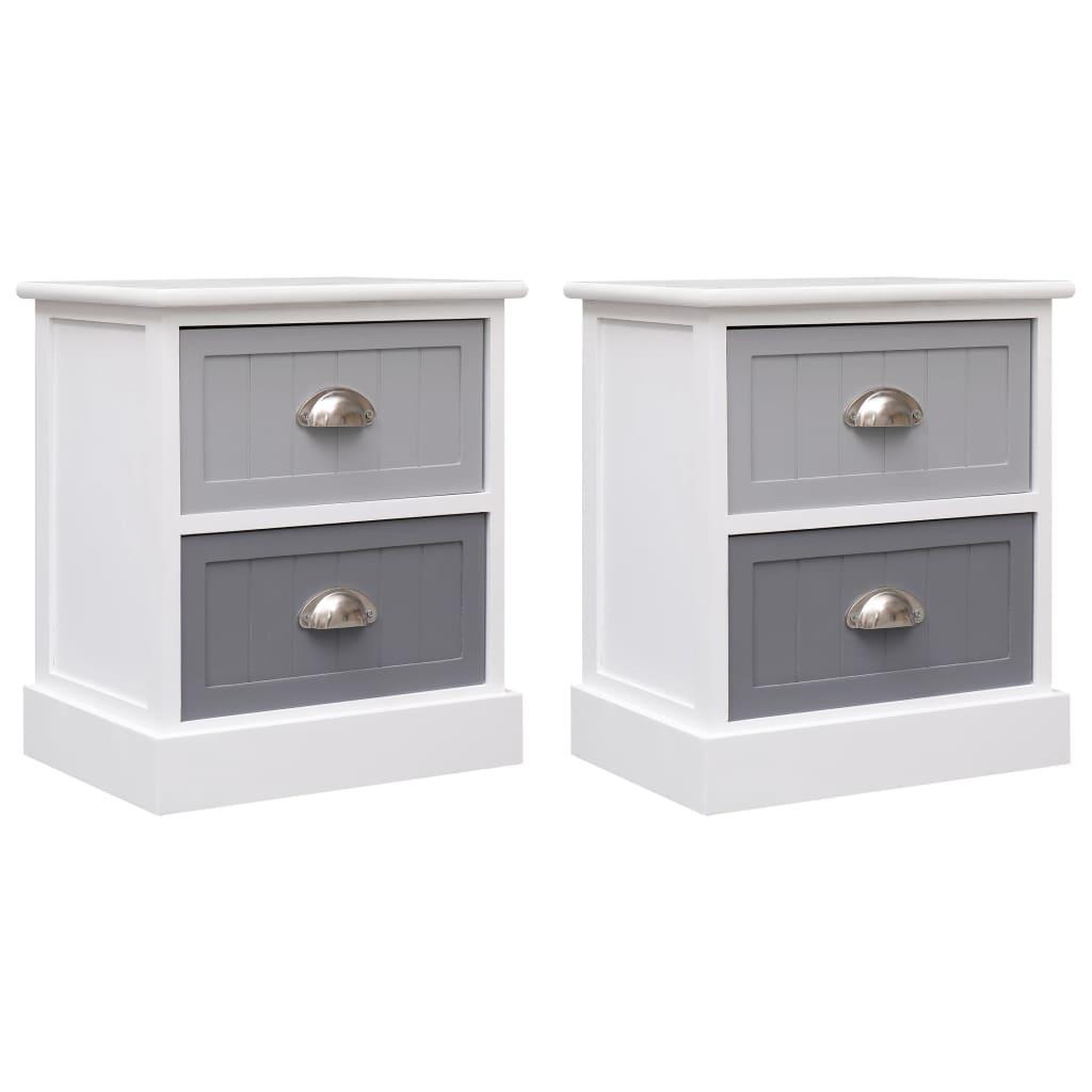 Voir la diapositive 1 : VIDAXL Tables de chevet 2 pcs Gris 38x28x45 cm Bois