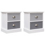 Voir la diapositive 1 : VIDAXL Tables de chevet 2 pcs Gris 38x28x45 cm Bois