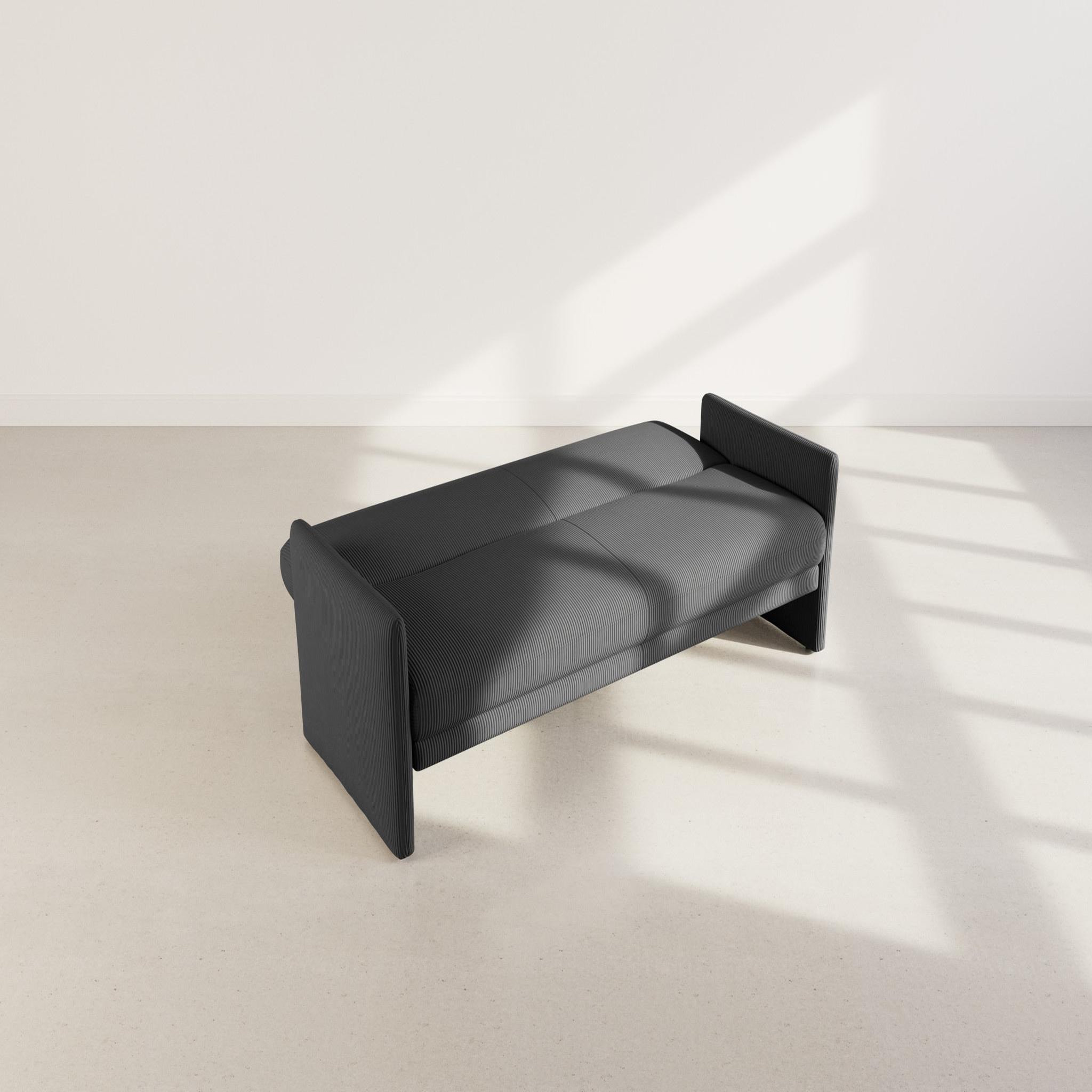 Voir la diapositive 3 : BEST MOBILIER Mathis - canapé convertible clic-clac 3 places en velours côtelé