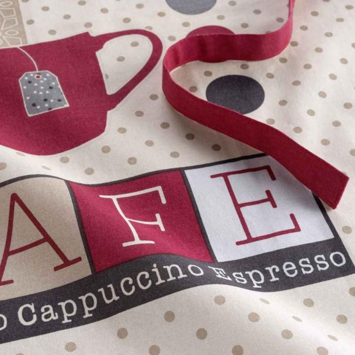 Paris Prix Tablier de Cuisine Imprimé  Déjeuner  84cm Taupe