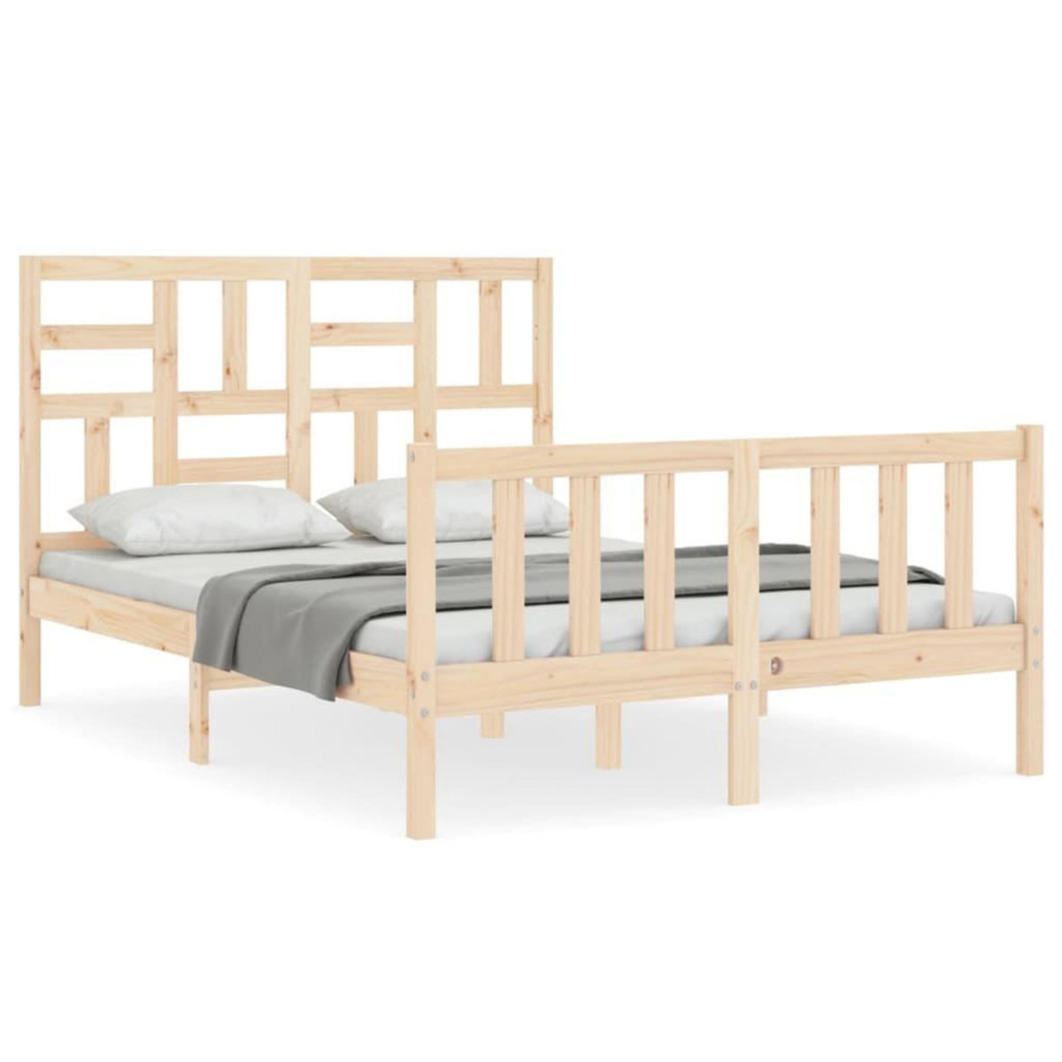 VIDAXL Cadre de lit sans matelas 140x200 cm bois massif de pin
