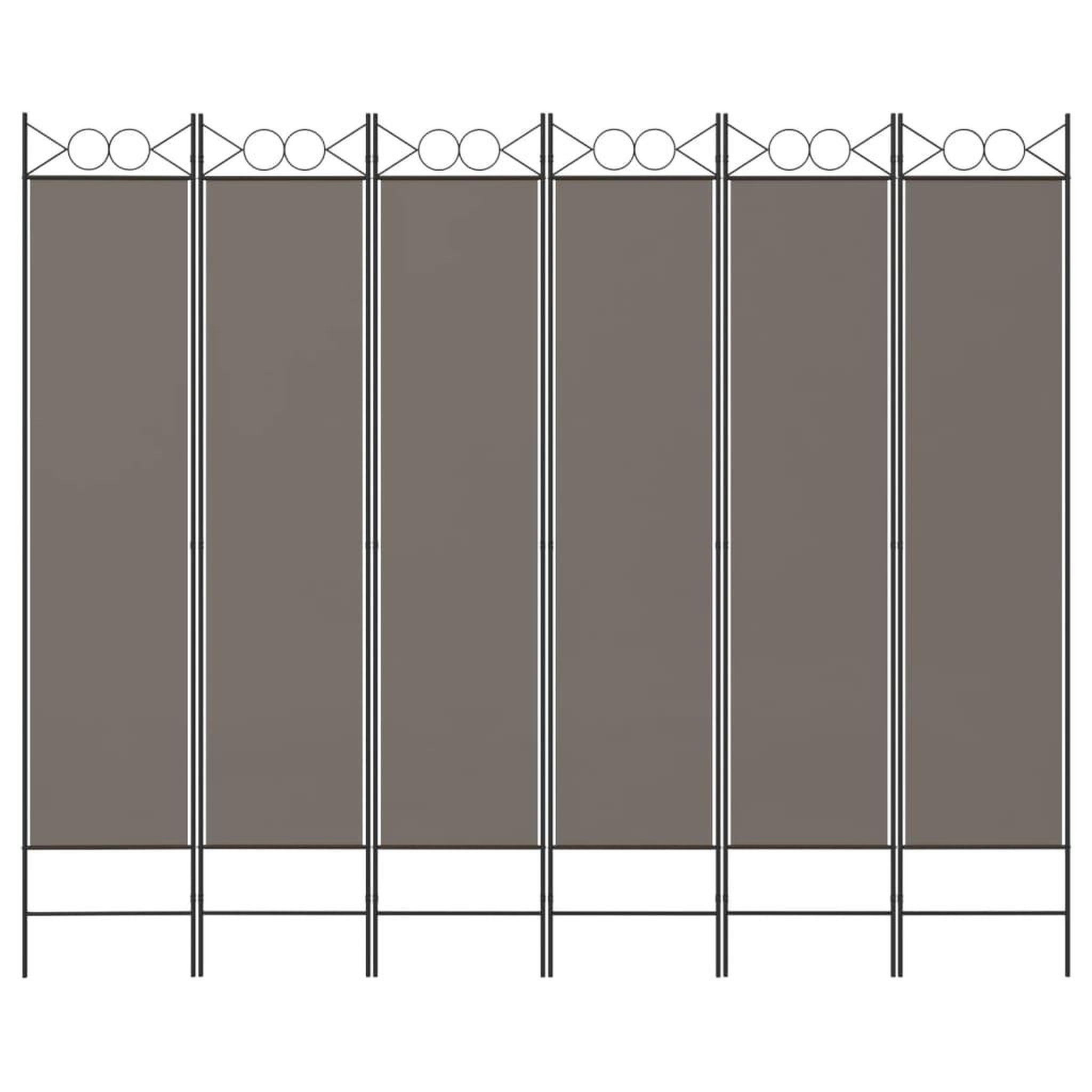 Voir la diapositive 3 : VIDAXL Cloison de separation 6 panneaux Anthracite 240x220 cm Tissu