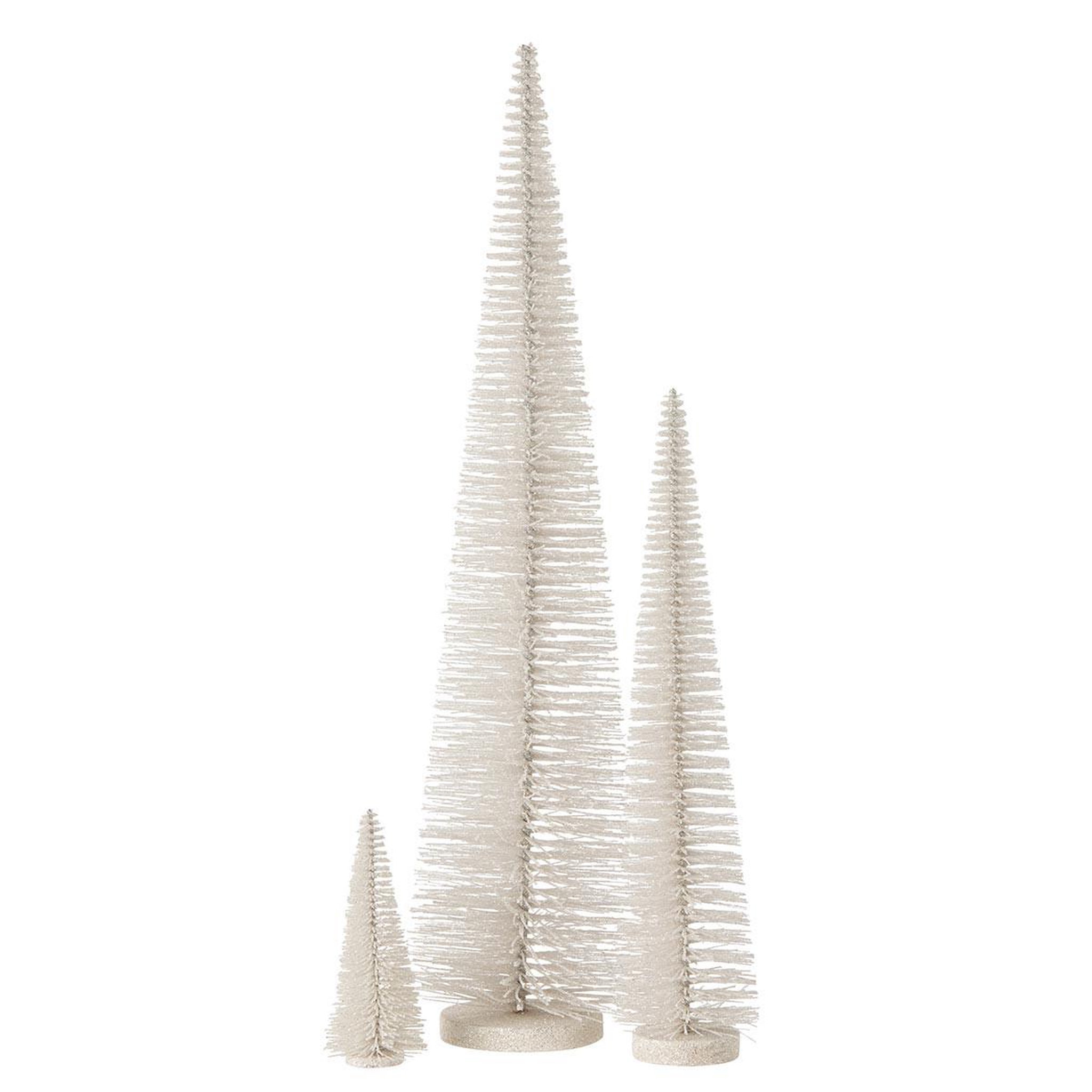 Voir la diapositive 2 : J-LINE Sapin de noël déco pailleté  josh  61cm blanc