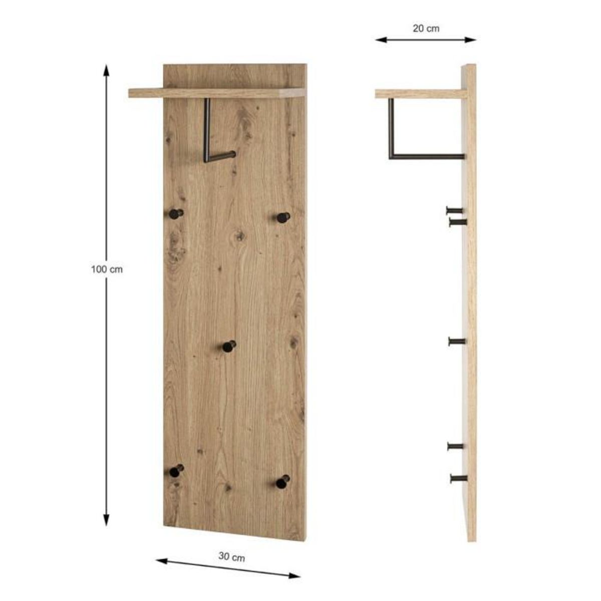 Paris Prix Aménagement Dressing  Miranda  100cm Chêne & Noir