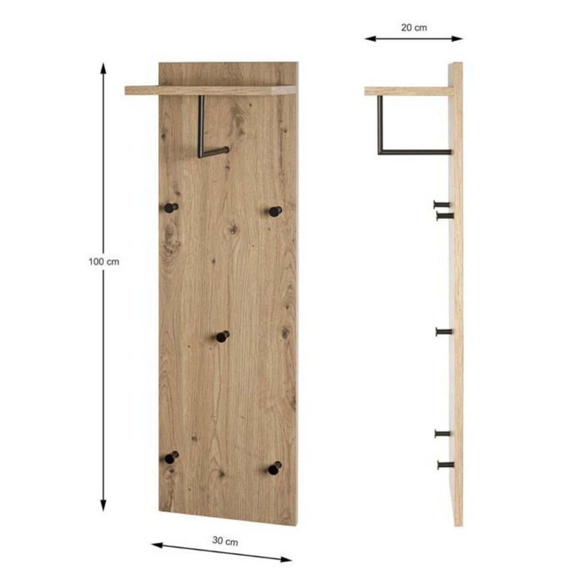 Paris Prix Aménagement Dressing  Miranda  100cm Chêne & Noir