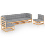 Voir la diapositive 2 : VIDAXL Salon de jardin 6 pcs avec coussins Bois de pin massif