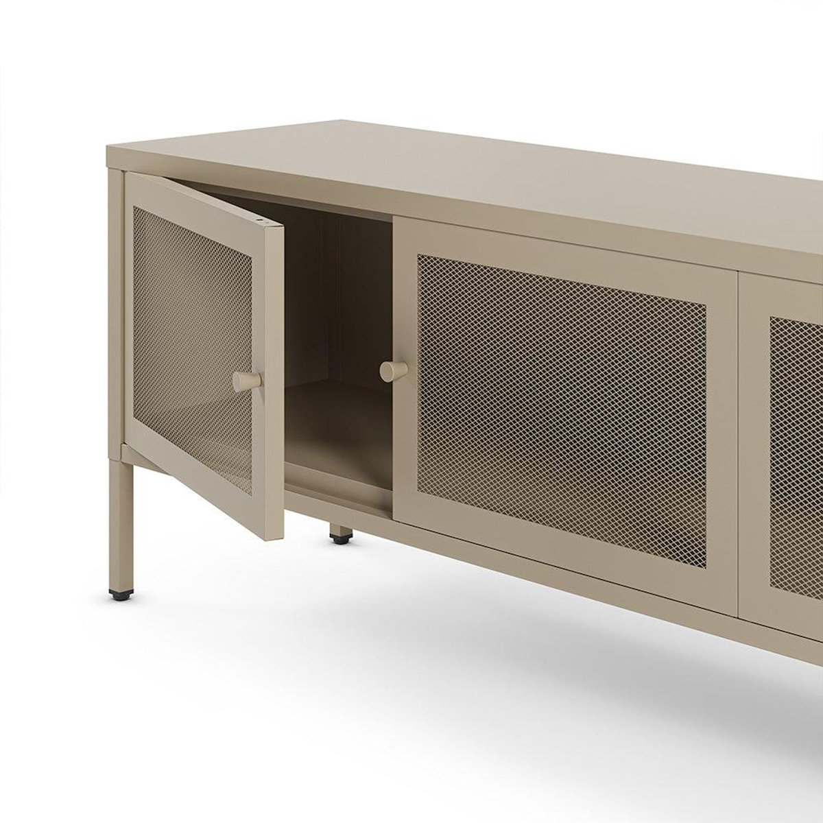 Rendez vous déco Meuble TV en métal beige 4 portes, 160 cm-Latem