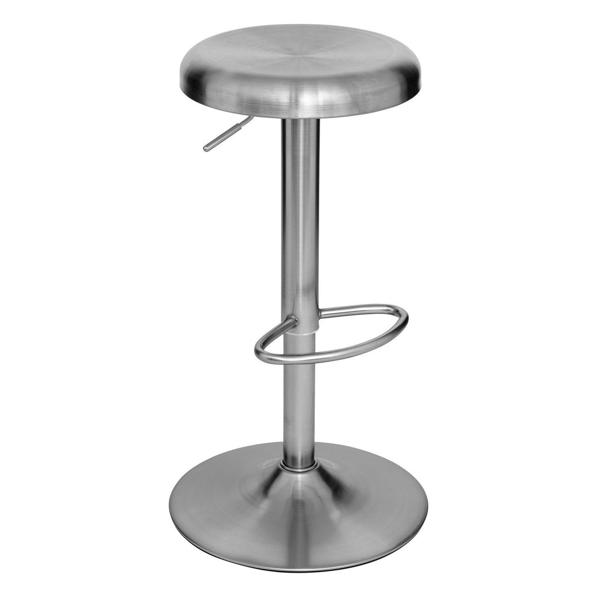 Voir la diapositive 3 : TOILINUX Lot de 2 tabourets en acier chromé isla - h. 75,5 cm - argent