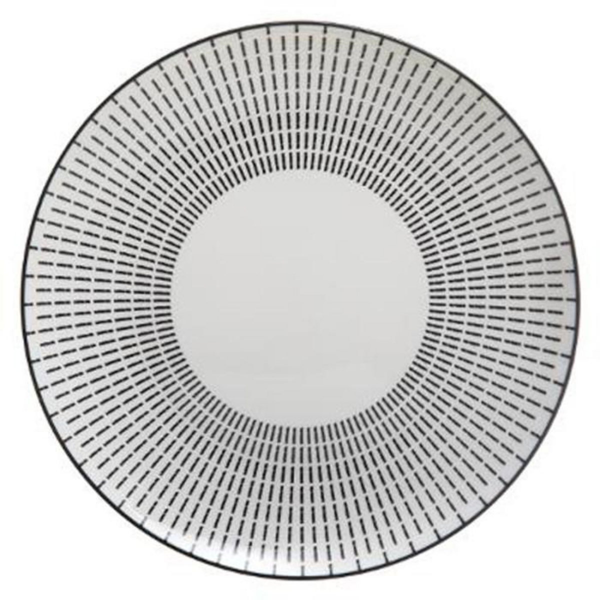 SECRET DE GOURMET Lot de 6 Assiettes Plates Porcelaine  Lunis  27cm Noir