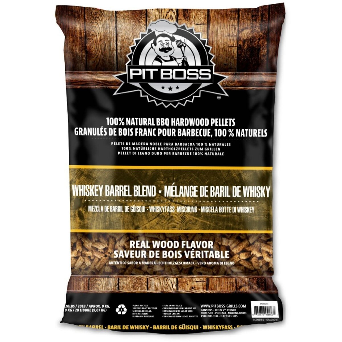 PIT BOSS Lot de 3 sacs de pellets Pit Boss 9kgs - Whisky