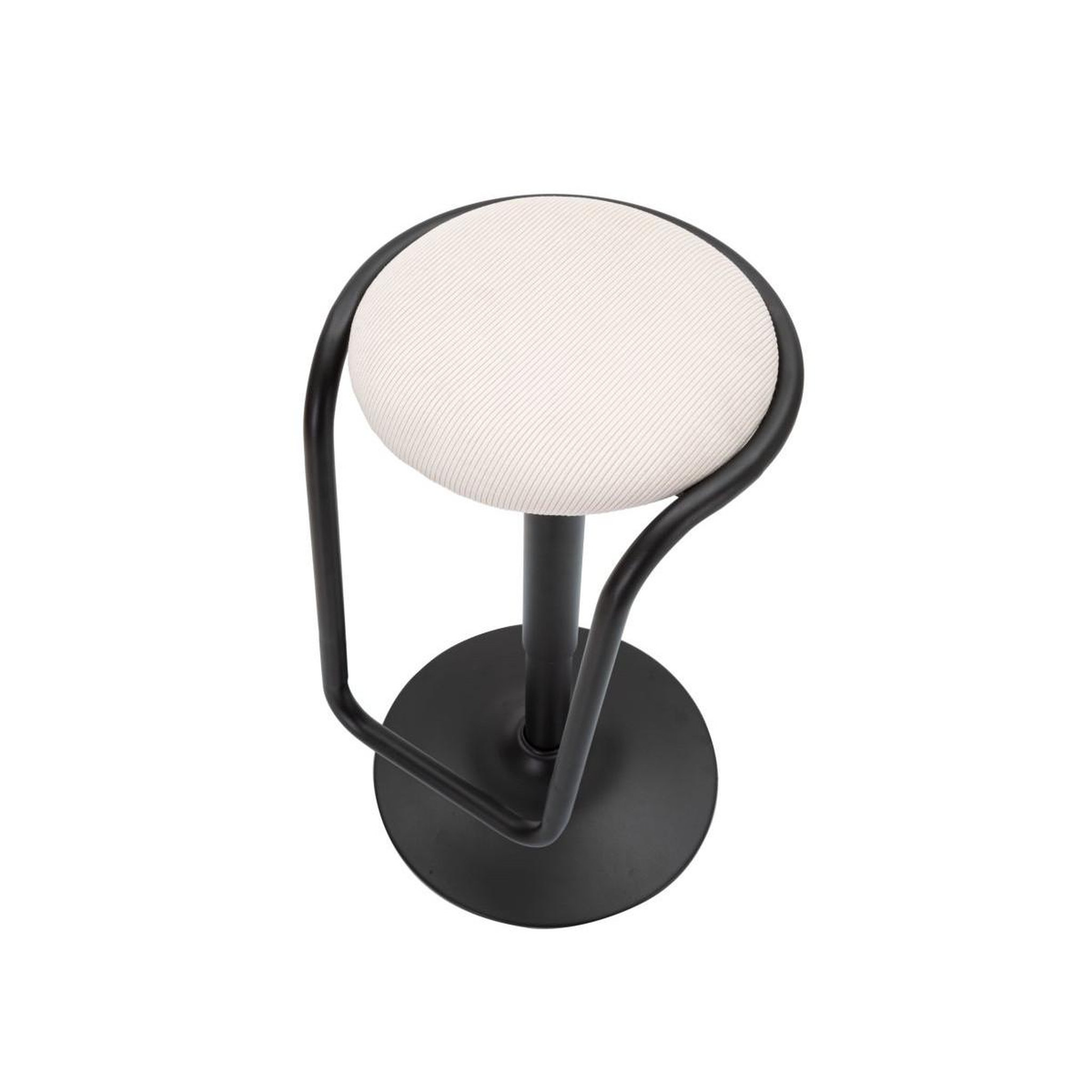 Voir la diapositive 4 : Paris Prix Tabouret de bar réglable en tissu  destiny  61-83cm noir & blanc