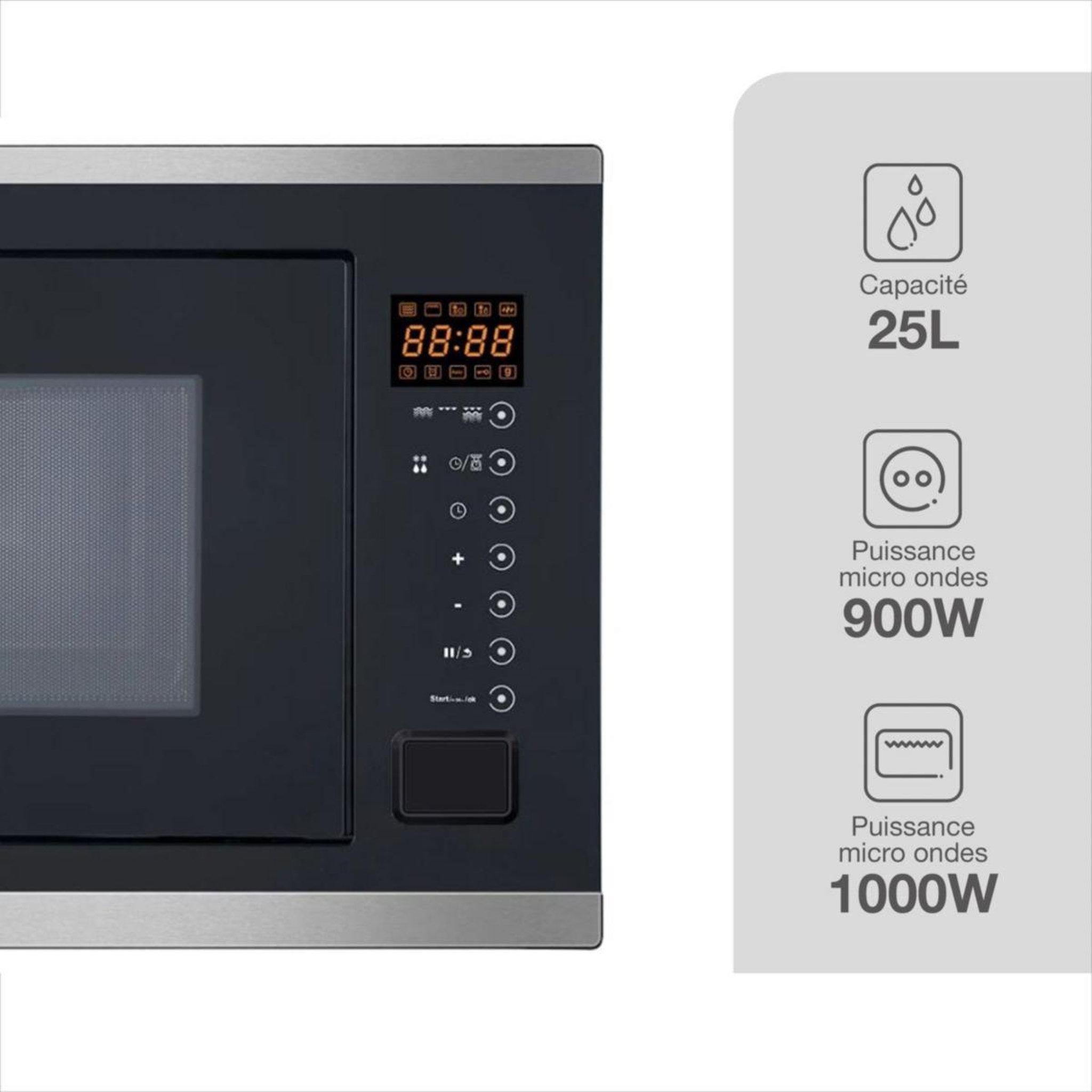 Voir la diapositive 2 : ESSENTIEL B Micro ondes grill encastrable EMEG253n Grill
