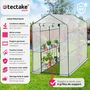 Voir la diapositive 2 : tectake Serre de jardin souple 3,6 m³ avec 4 étagères blanc