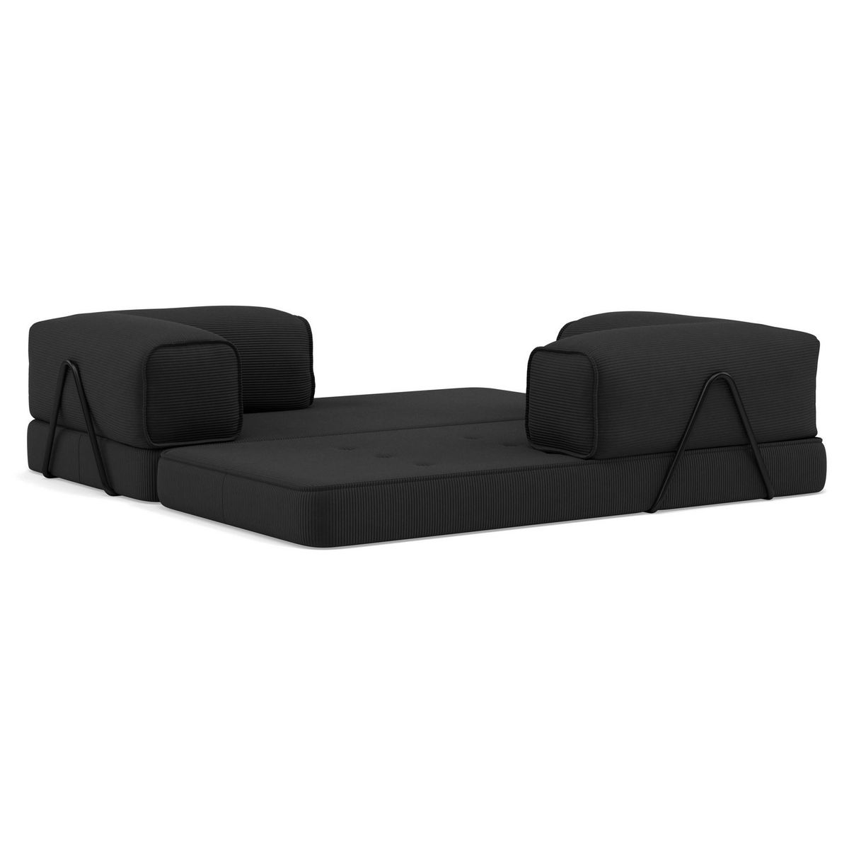 LISA DESIGN Poppy - canapé 3 places convertible en velours côtelé