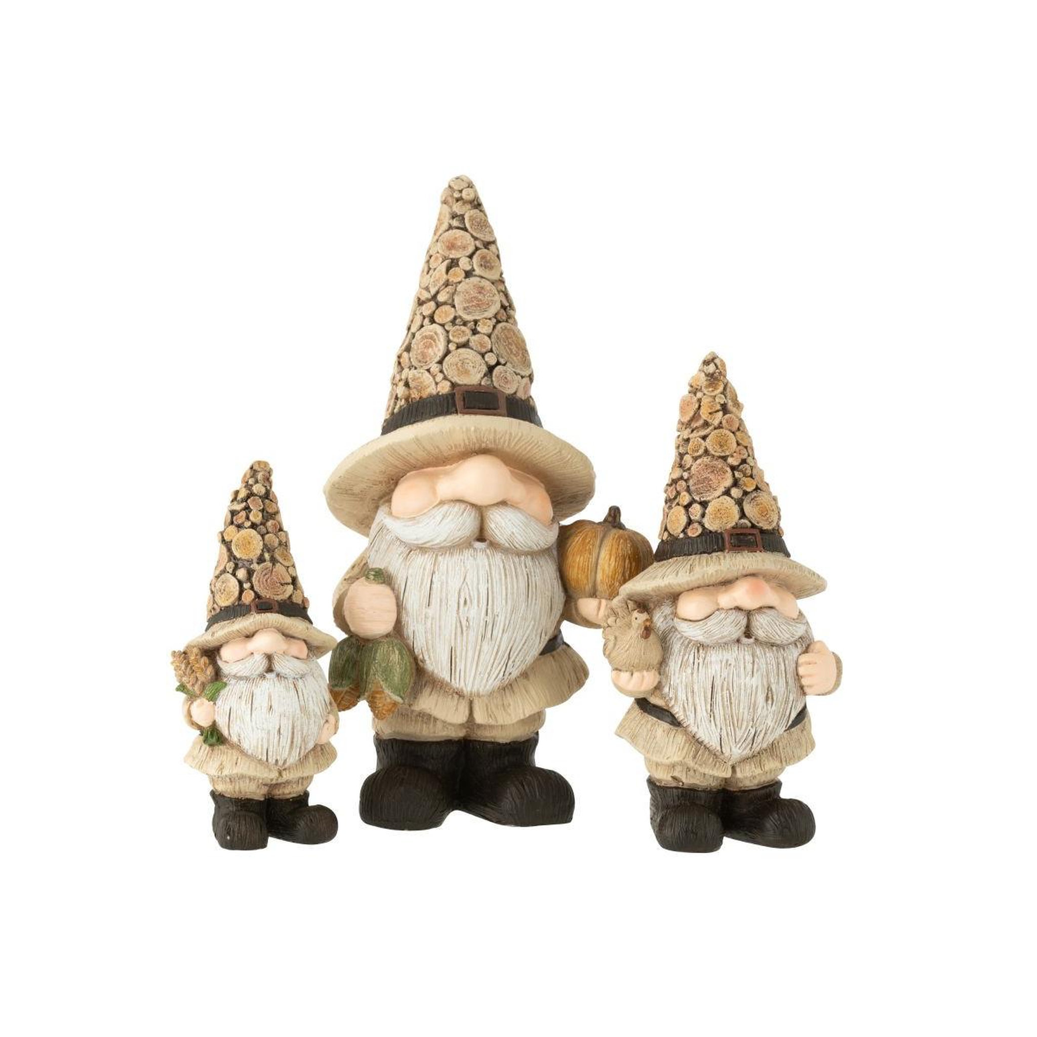Voir la diapositive 3 : J-LINE Statuette déco lutin  chalet  31cm naturel