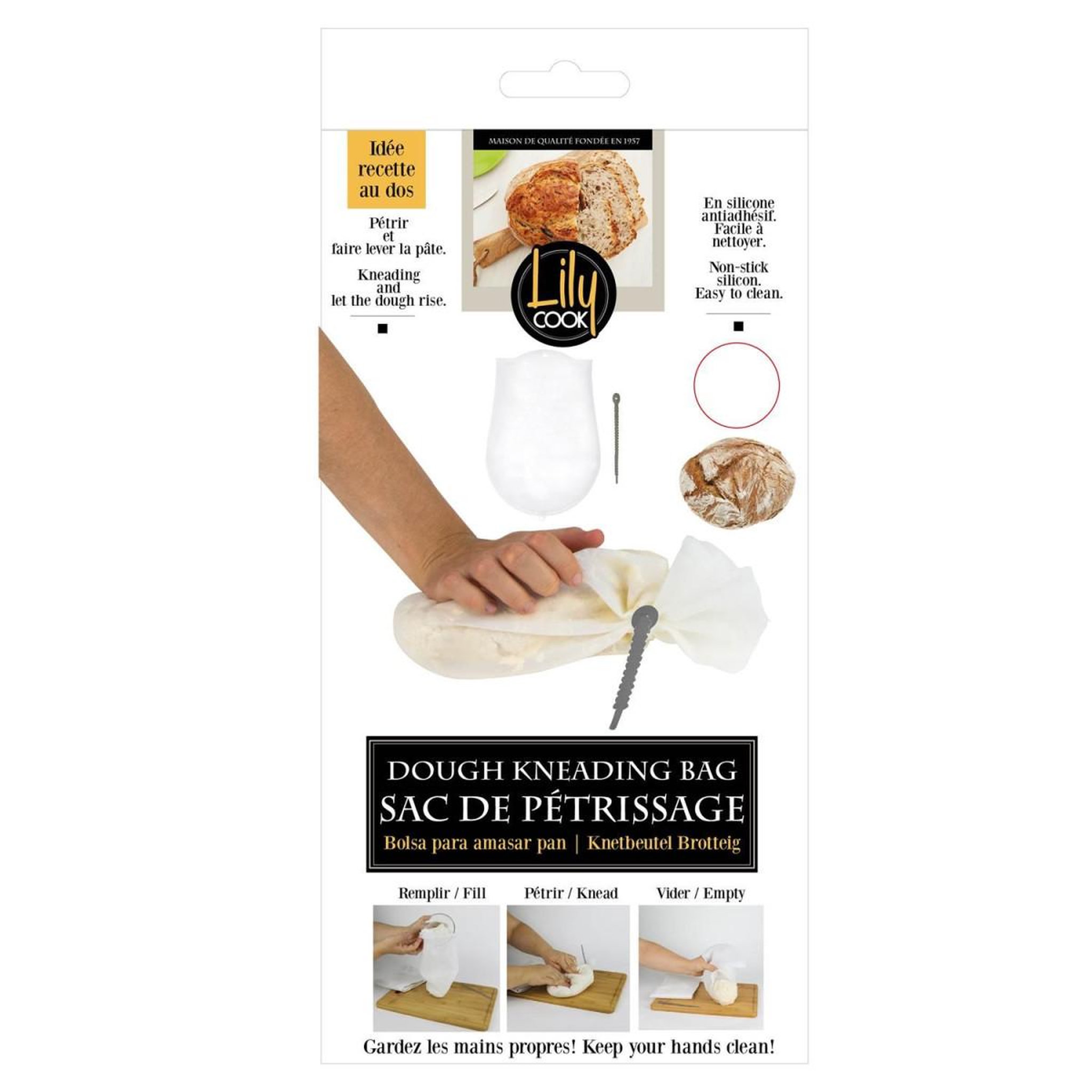 Voir la diapositive 4 : Lily Cook Kit pâtisserie petrissage pain silicone m12