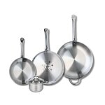 ELO Ensemble de 3 Poêles de cuisson 24, 28 et 32 cm et 1 faitout 12 cm Elo Profi Brillant