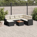 VIDAXL Salon de jardin 8 pcs avec coussins noir resine tressee