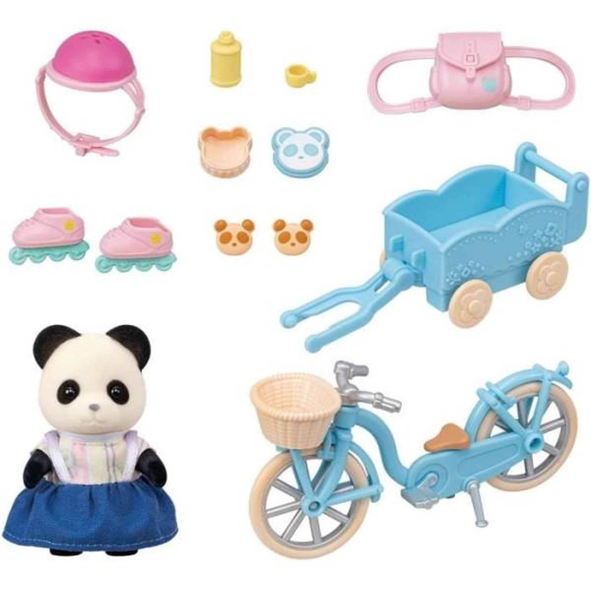 Sylvanian Families La fille panda, son vélo et sa remorque - SYLVANIAN FAMILIES - 5652 - Pour enfant a partir de 3 ans