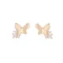 L'ATELIER D'AZUR Boucles d'Oreilles Papillons - Or Jaune et Zirconiums - Femme ou Enfant