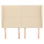 Voir la diapositive 3 : VIDAXL Tete de lit avec oreilles Creme 147x23x118/128 cm Tissu