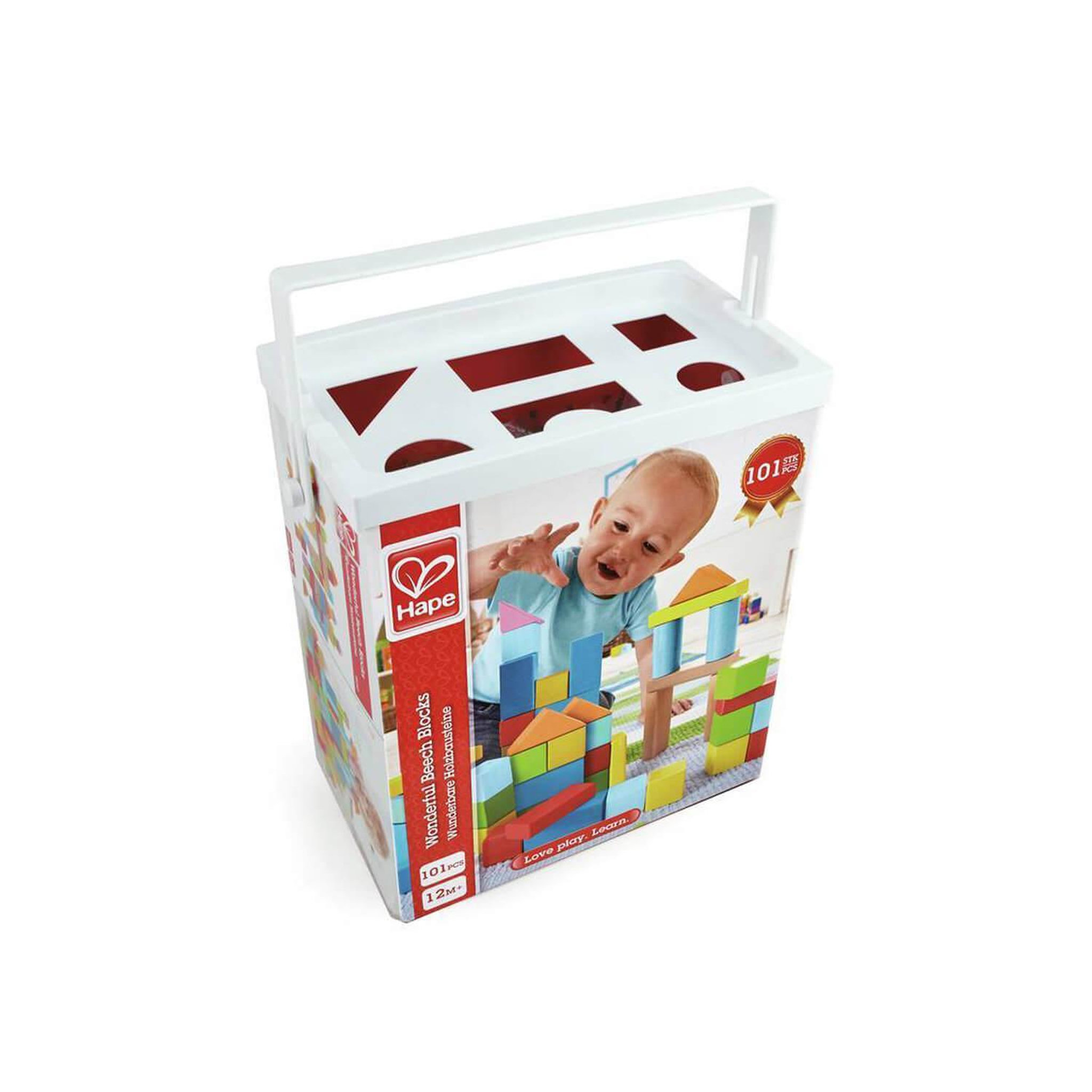 Voir la diapositive 2 : Hape Baril de 100 cubes en bois
