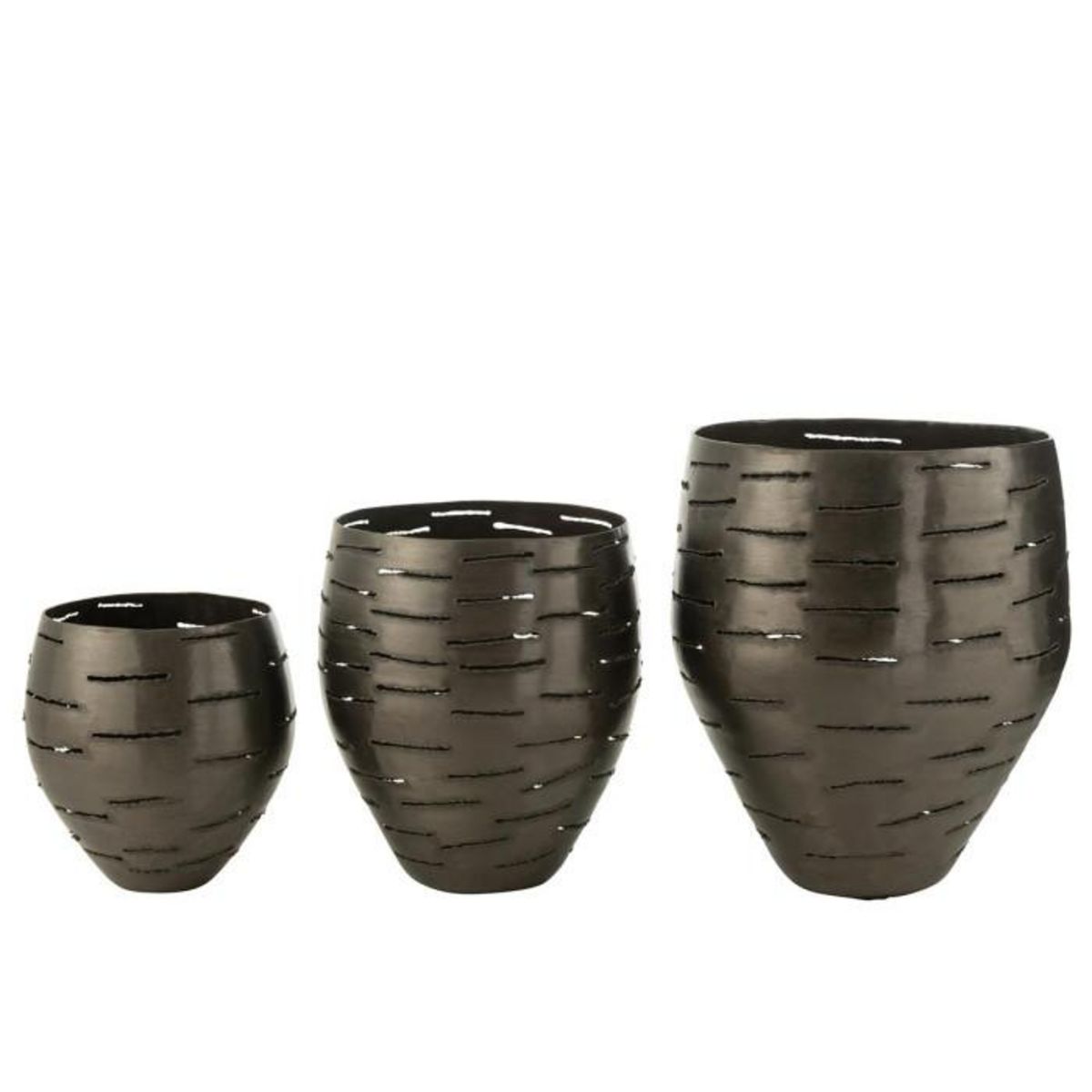 Paris Prix Lot de 3 Photophores en Métal  Wilburn  52cm Noir