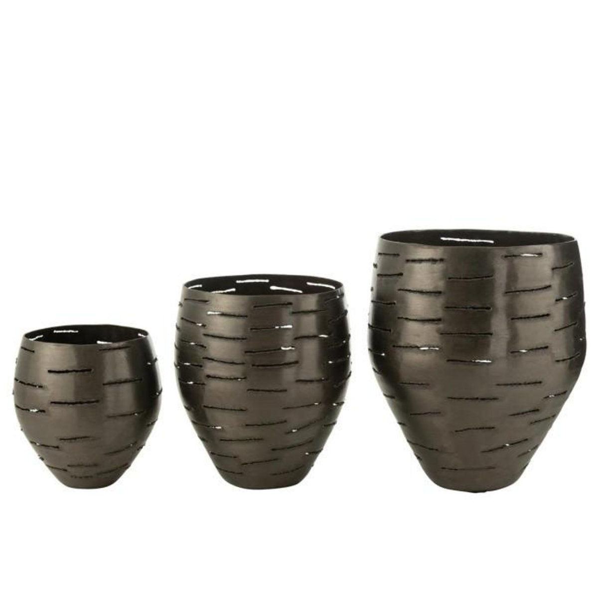 Paris Prix Lot de 3 Photophores en Métal  Wilburn  52cm Noir