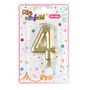 Voir la diapositive 2 : Paris Prix Bougie d'Anniversaire  Chiffre 4  7cm Or