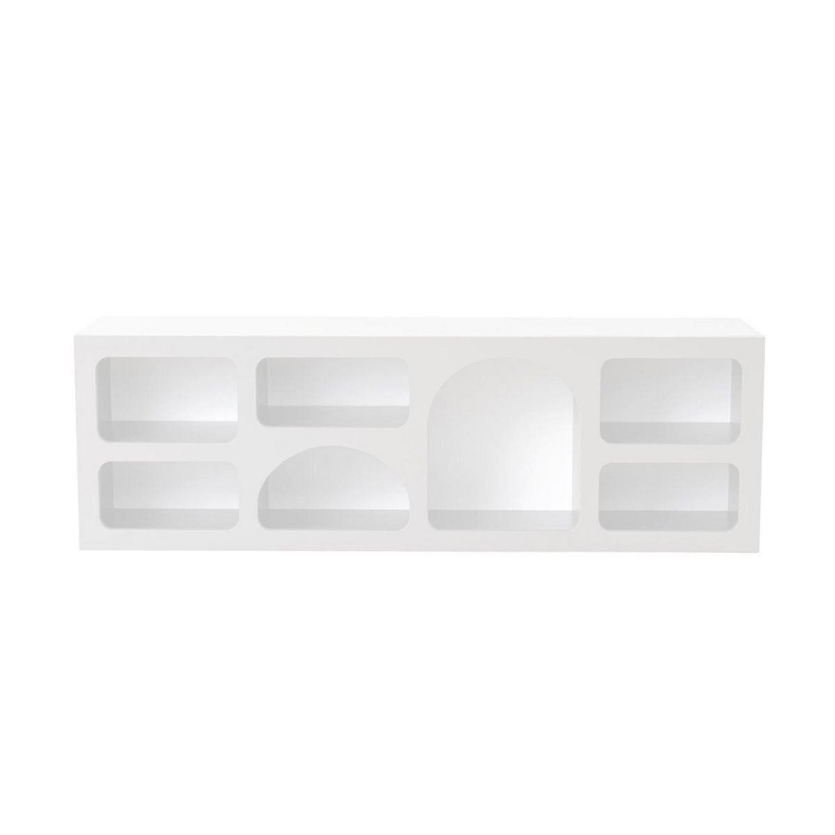 CONCEPT USINE Buffet bas 7 niches design organique blanc 160x50cm FERLIS