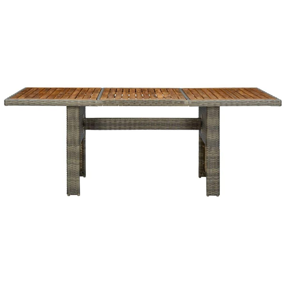 VIDAXL Table de jardin Marron Resine tressee et bois d'acacia massif