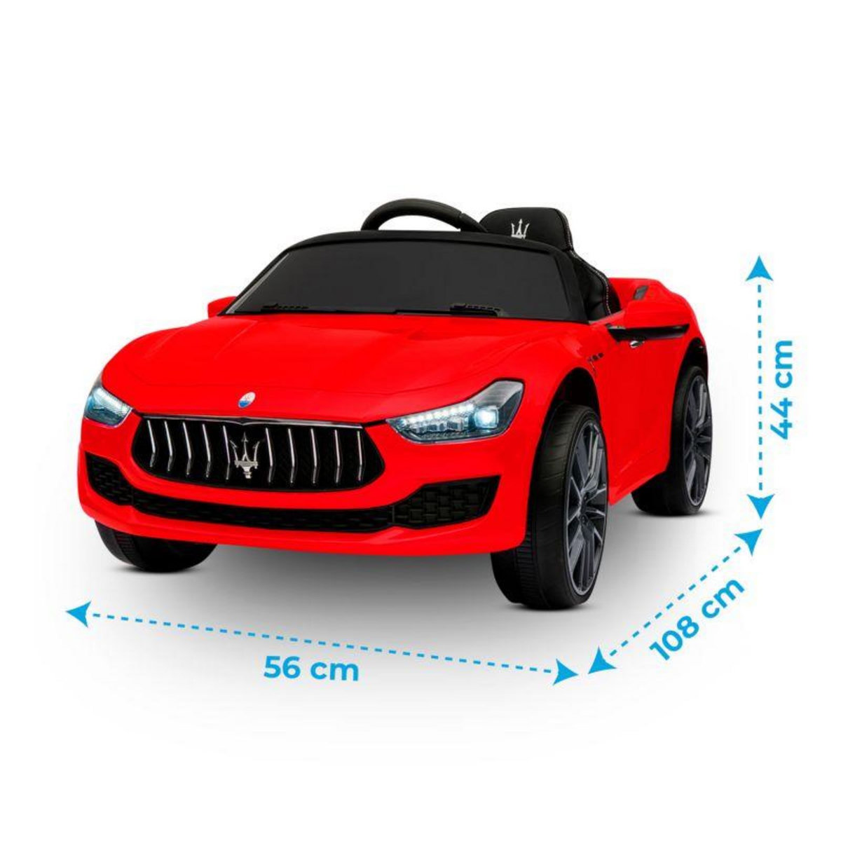 JT2D Maserati Ghibli Voiture Electrique Enfant (2 x 25W) 108 x 56 x 44 cm - Marche av/ar, Phares, Musique et Télécommande parentale