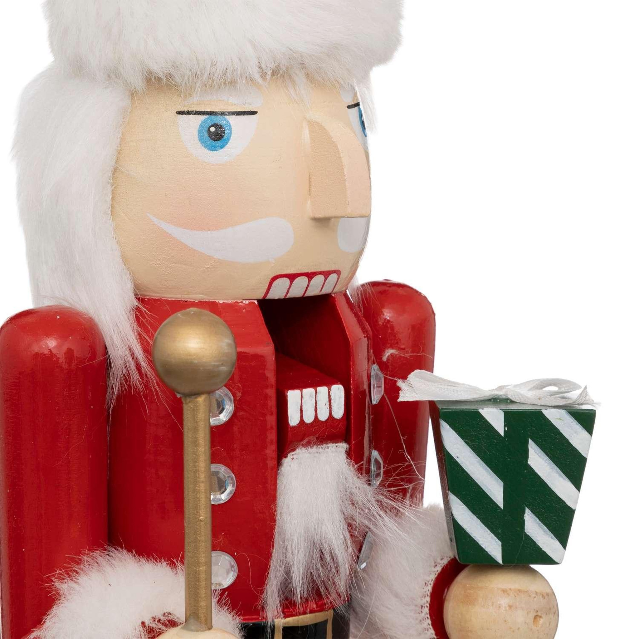 Voir la diapositive 2 : ATMOSPHERA Casse noisette de noël en bois - h. 38 cm - rouge et blanc