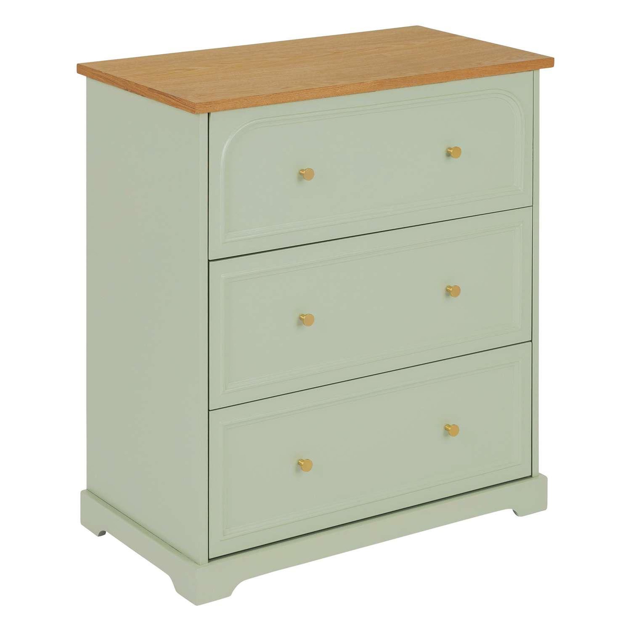 ATMOSPHERA Commode 3 tiroirs en bois mohea - vert céladon
